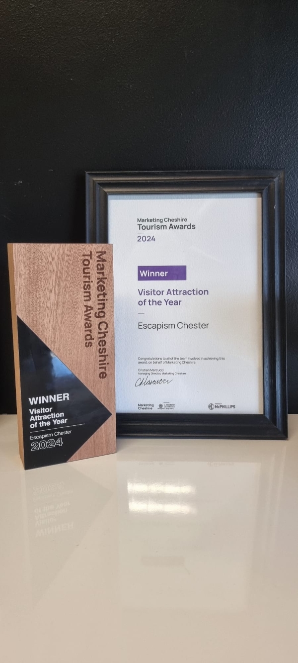 Celebrating Success: Escapism Chester Wins Visitor Attraction of the Year 2024!